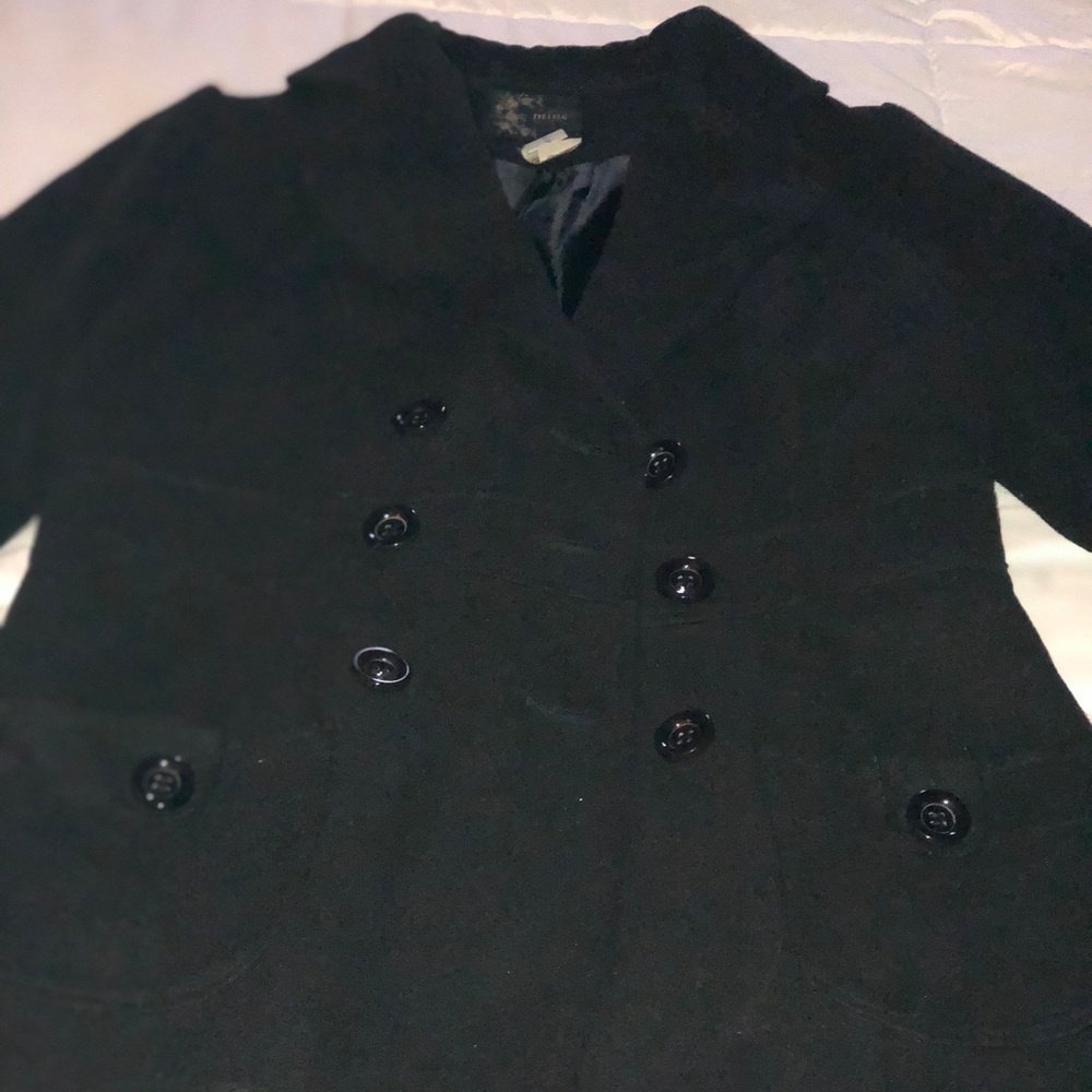 Black lightweight pea coat