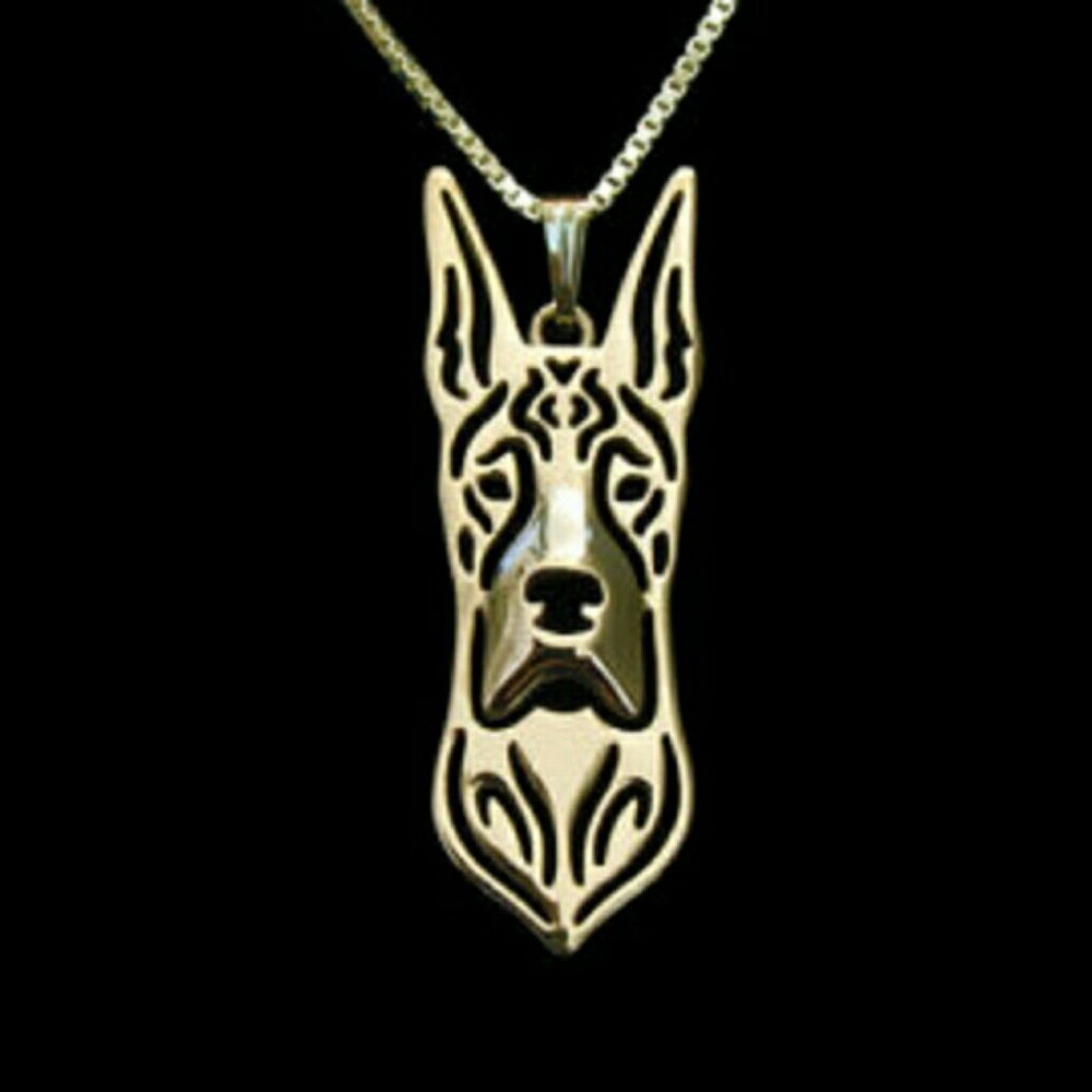 Great Dane Dimensional Slvr or Gld Charm Necklace