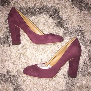 J. Crew Suede Burgundy Pumps