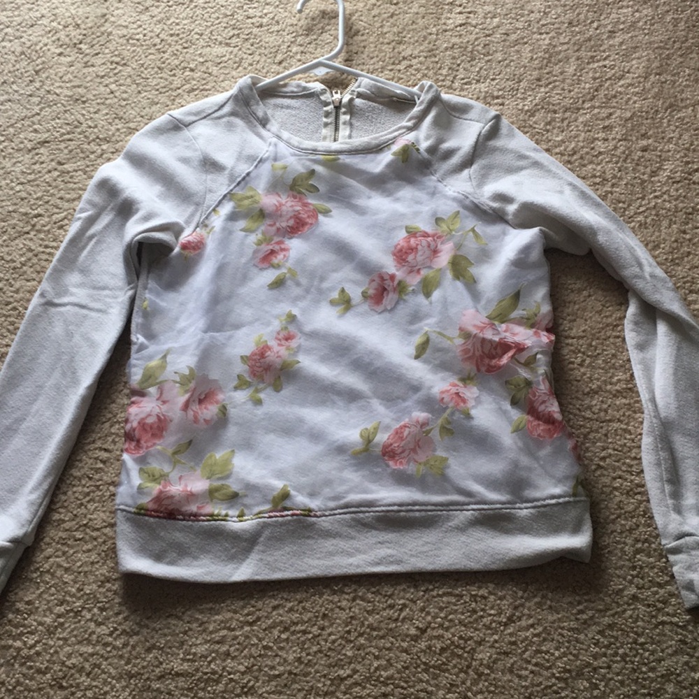 White Floral Sweatshirt