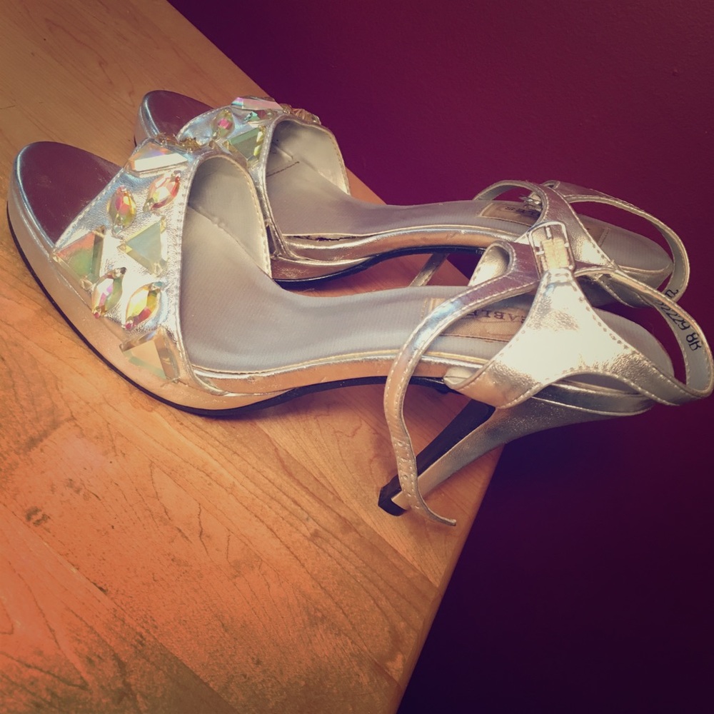 Silver Sequined Heels