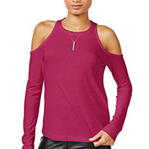 Chelsea Sky Women's Long-Sleeve Cold-Shoulder Top S M L XL