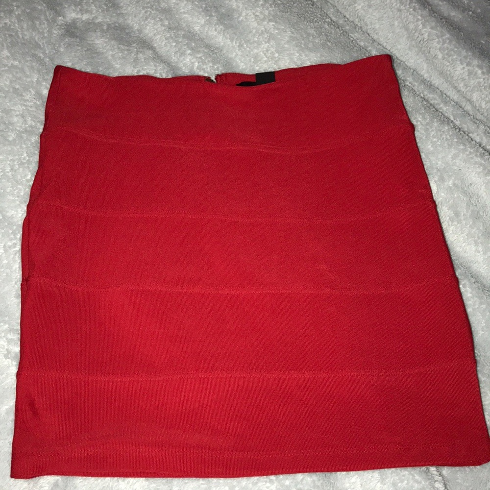 Red mini skirt