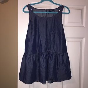 NWOT Chambray Sleeveless Peplum Top, 2X