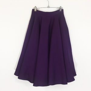 Akira Chicago Deep Violet Full Midi Circle Skirt