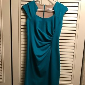 Calvin Klein Horseshoe Neck Dress with Gather