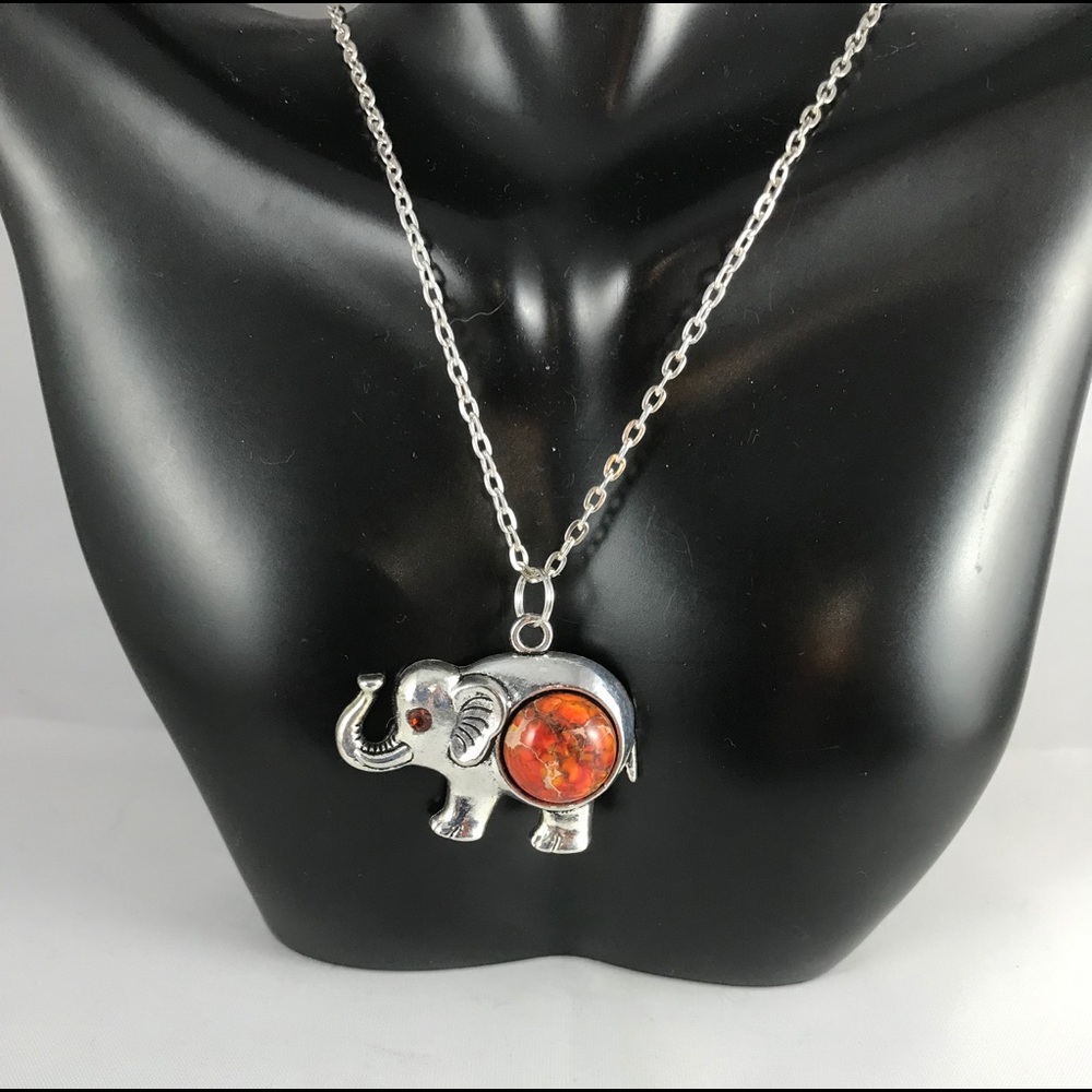Sea Sediment Jasper Tibetan Silver Elephant A12-13 - Picture 2 of 4