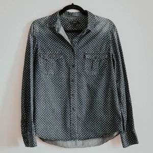 JCrew Women's Patterned Button-Down Denim Shirt