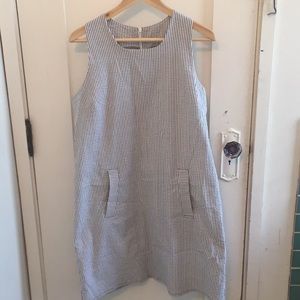 Striped Seersucker A-line Dress