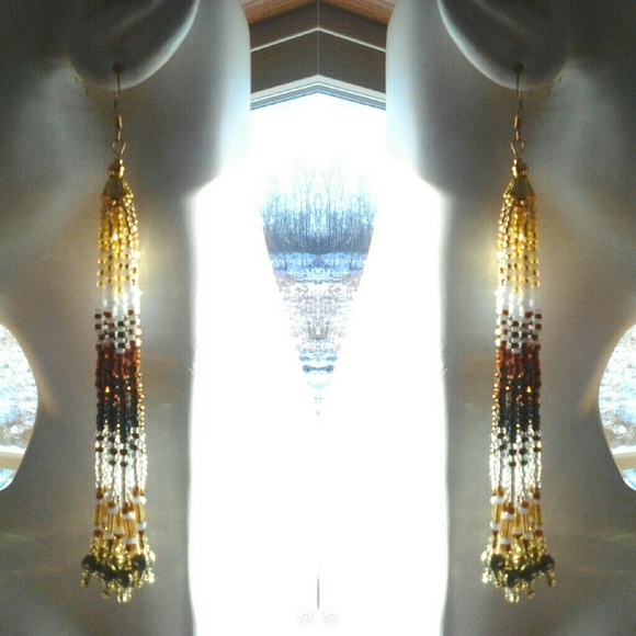 New Beaded Tassel Earrings - Picture 3 of 5