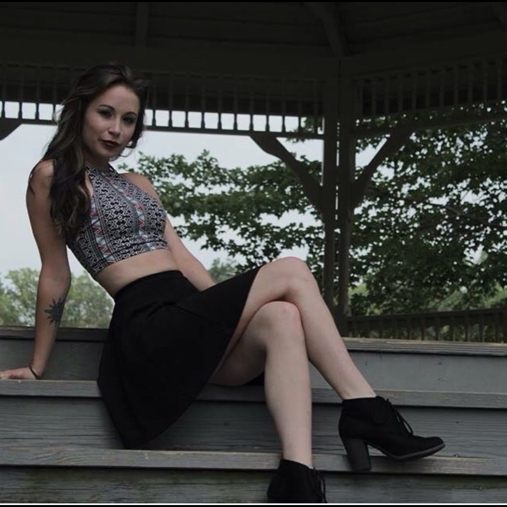 Aztec halter crop top