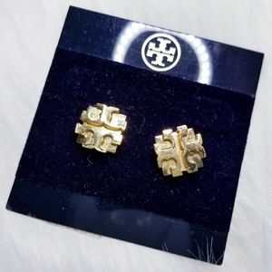 Tory Burch Logo Stud Earrings