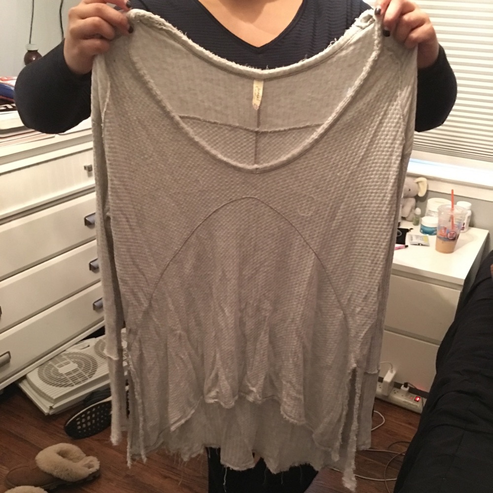 Free People light grey long sleeve shirt