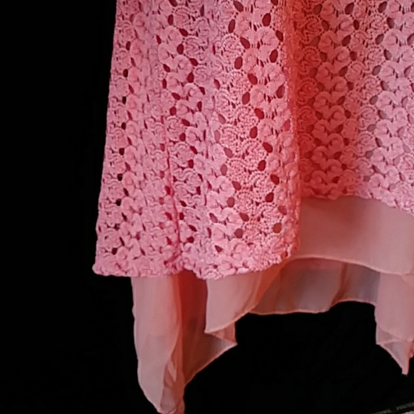 Brittany Black peach lace top over chiffon-sz M - Picture 2 of 4