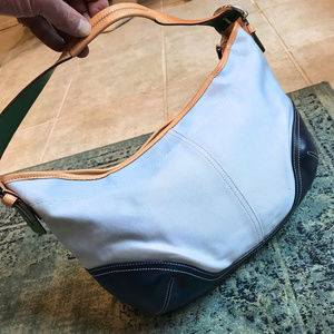 Coach Handbag Shoulder Bag Purse w/ Leather Trim