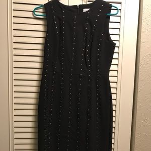 Calvin Klein Studded Vertical Stripe Dress