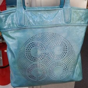 Large Teal Coach Tote Bag