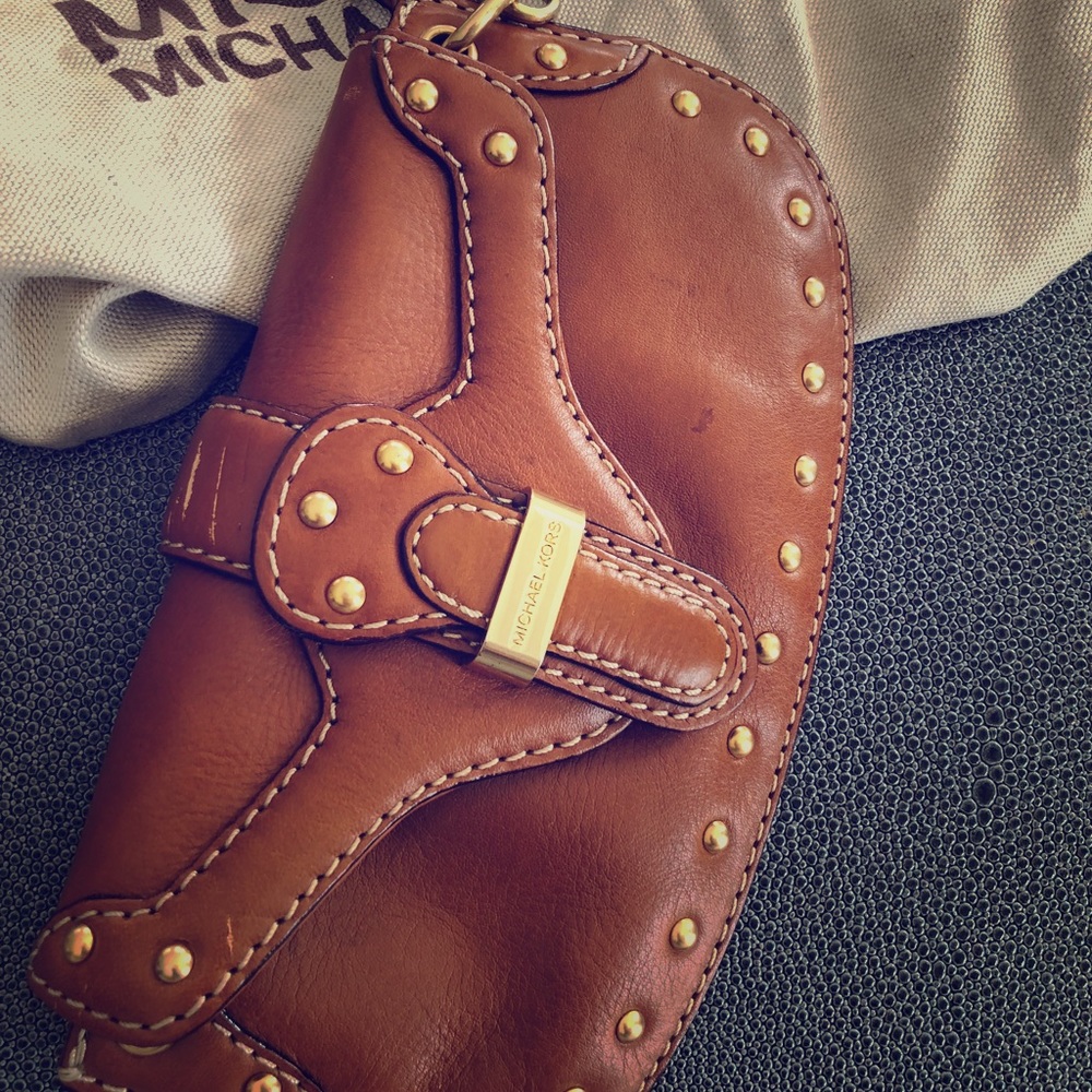 Michael Kors Leather Wristlet/Clutch
