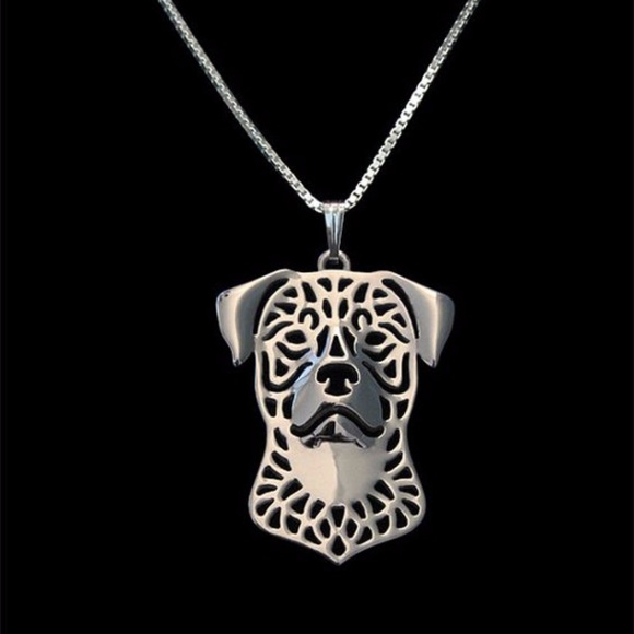 Rottweiler Dimensional Slvr / Gld Charm Necklace - Picture 2 of 2