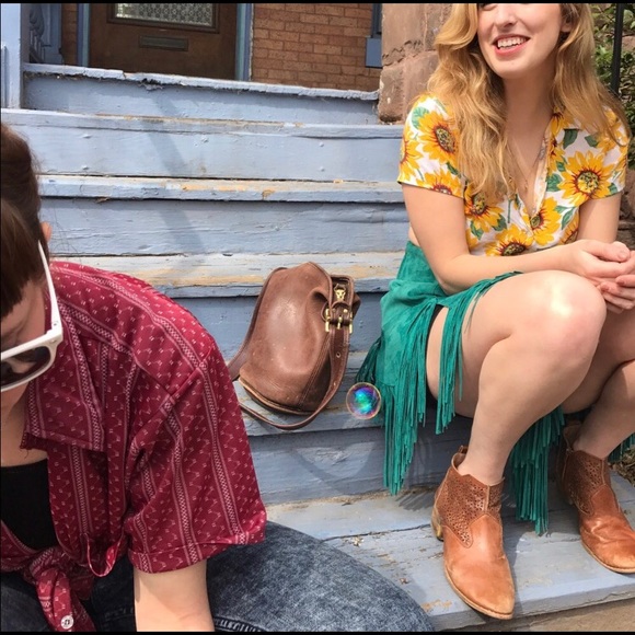 Suede Fringe Skirt - Picture 2 of 3