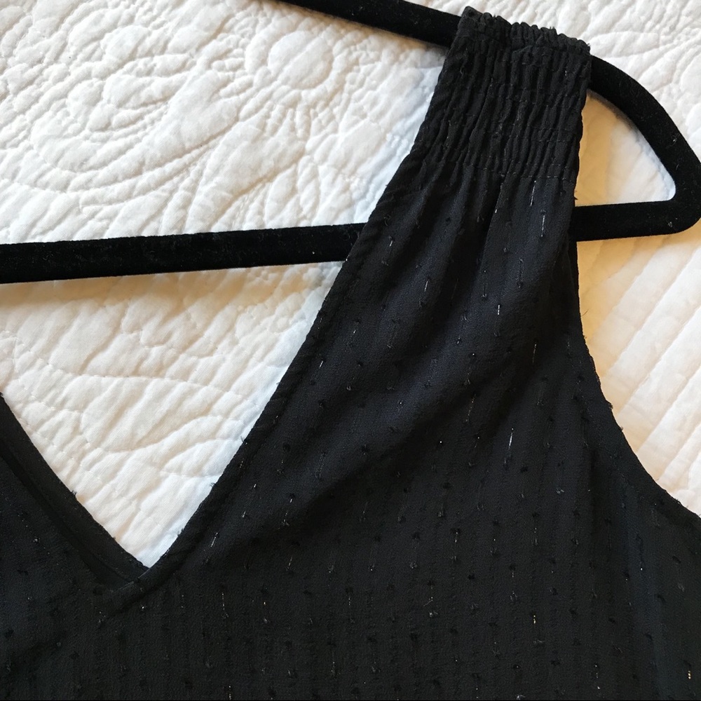 Madewell Sparkling Black Chiffon Swing Dress