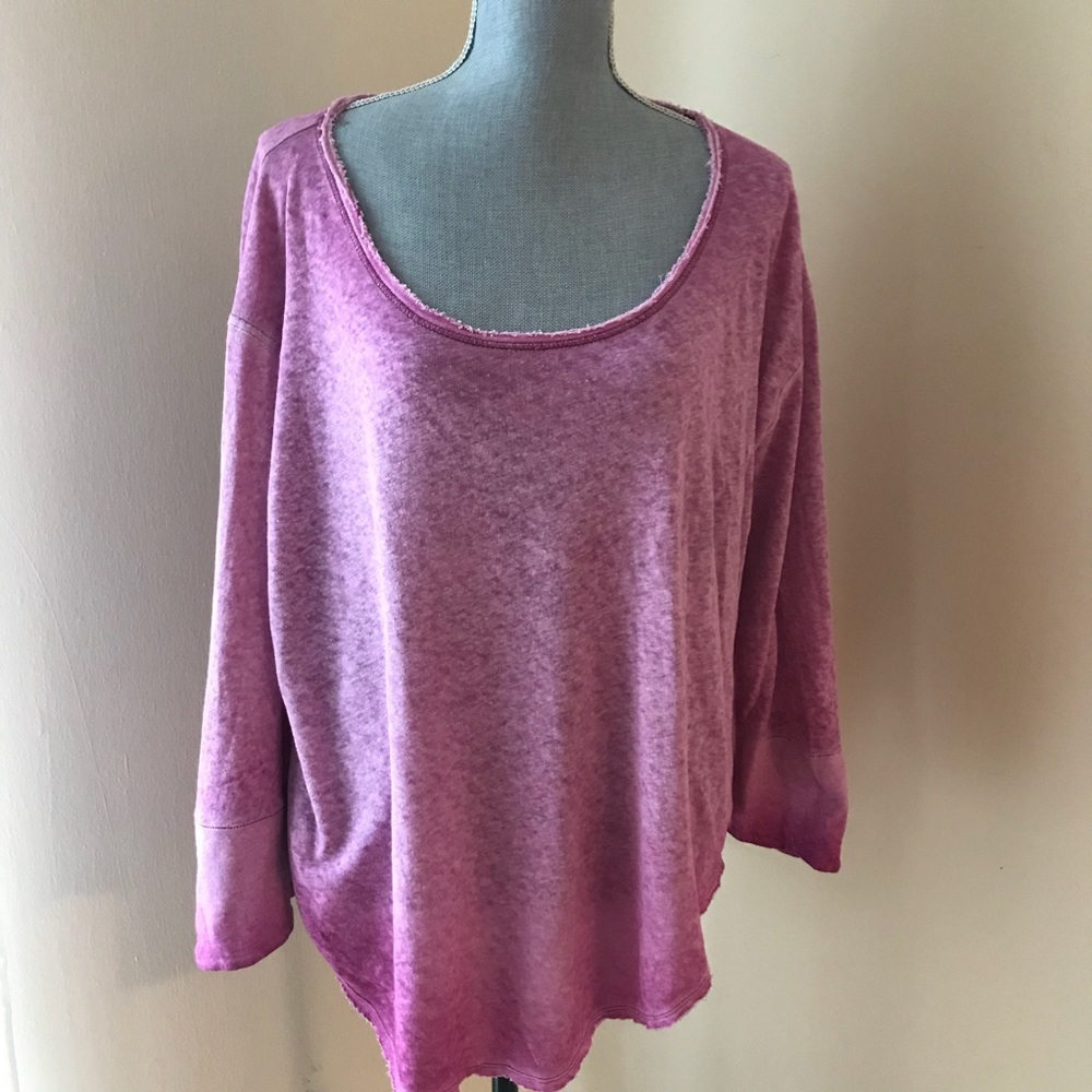 Free People Pink Ombré Long Sleeve Top - Medium