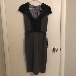 NWT Grey & Black Lace Dress with Pockets