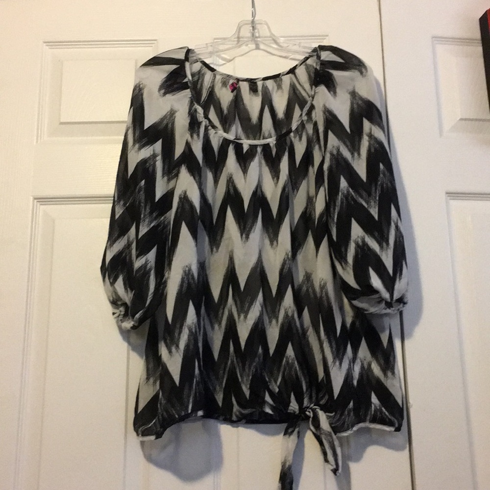 Black and white blouse