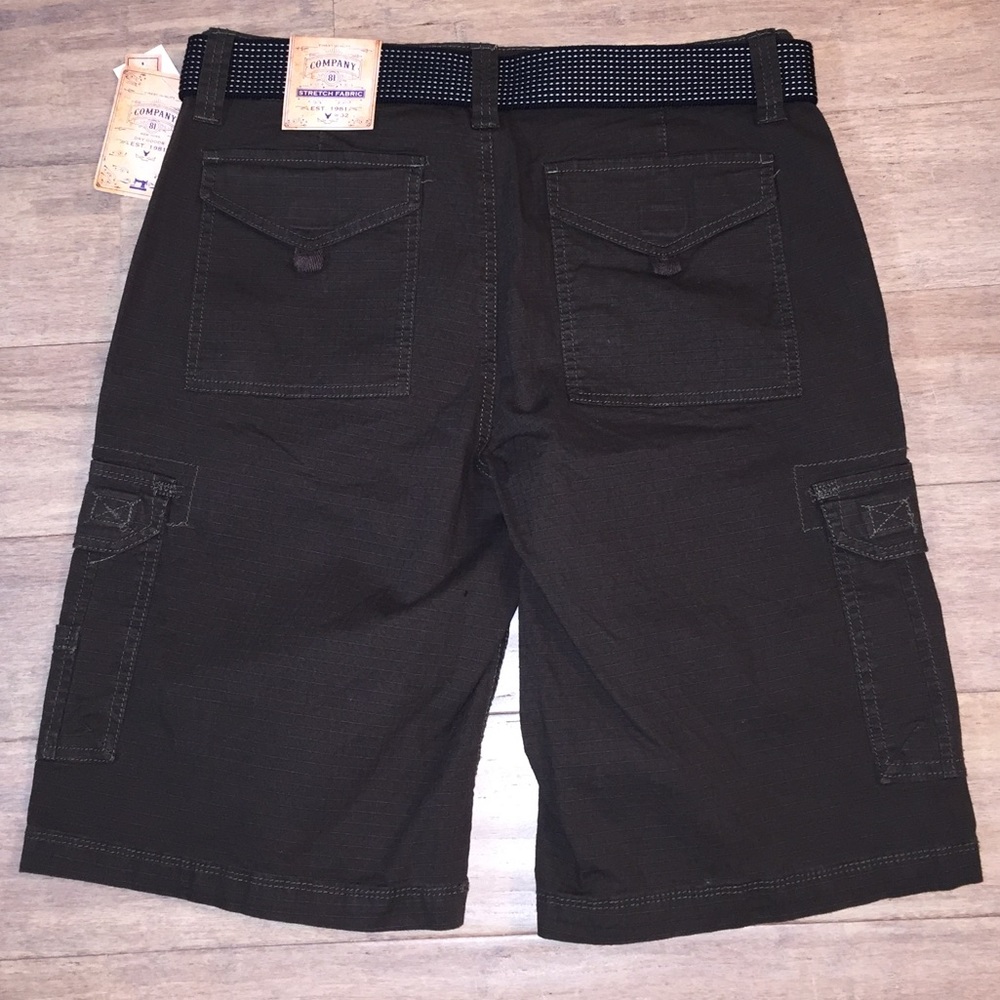 Company 81 Stretch Fabric Dark Olive Shorts - Picture 2 of 5