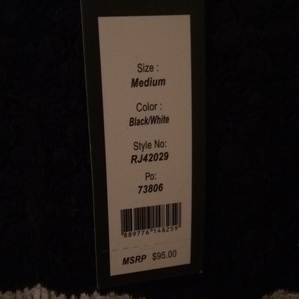 NWT! Cold Shoulder Striped Lace Trim Top - Picture 8 of 8