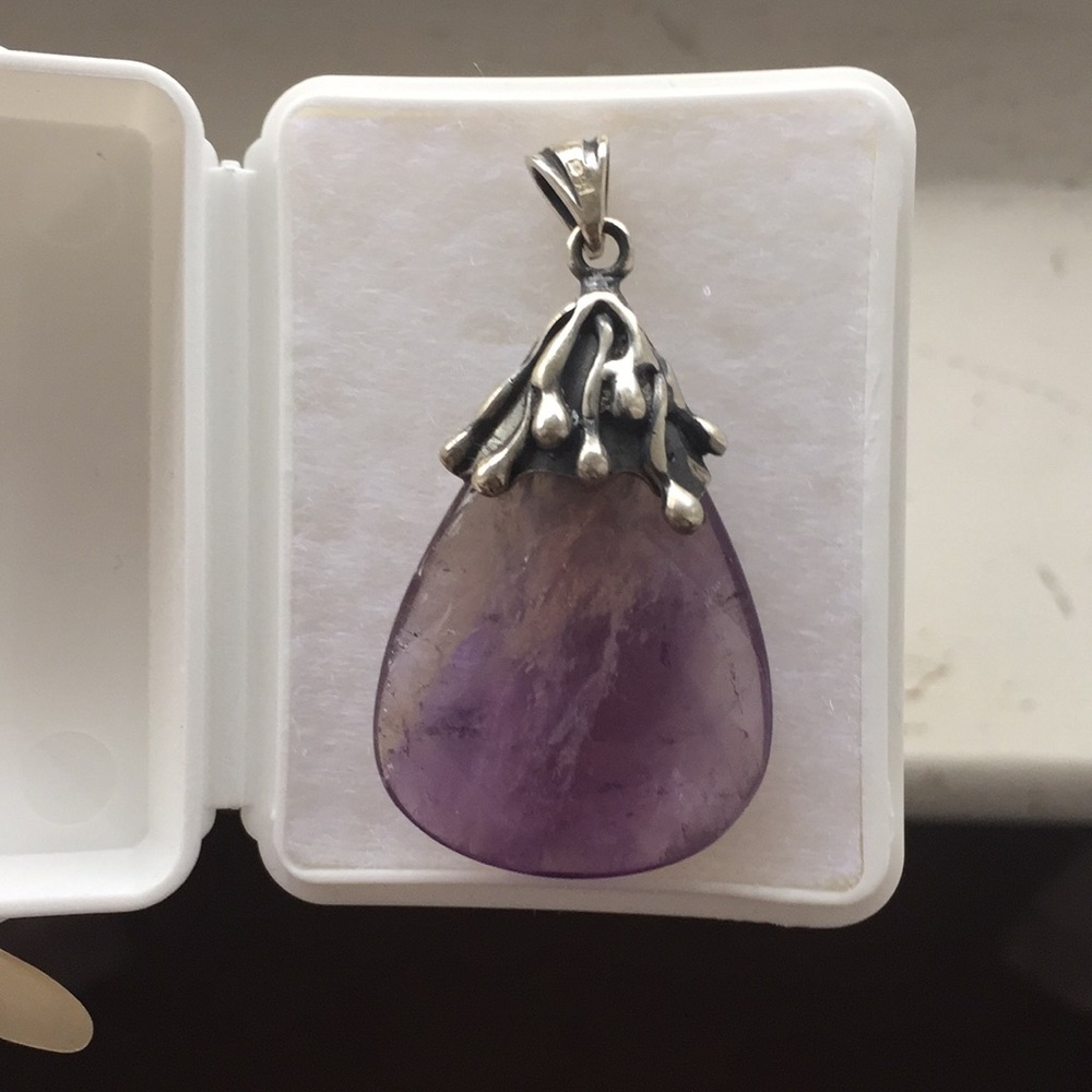 Amethyst and Sterling Silver Pendant