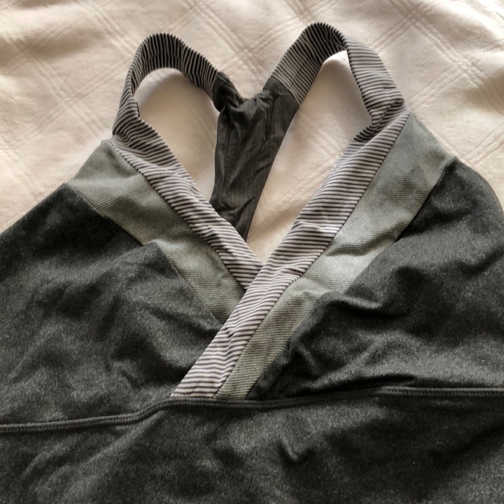 ❌ sold❌Lululemon charcoal Razorback Tank - Picture 2 of 3