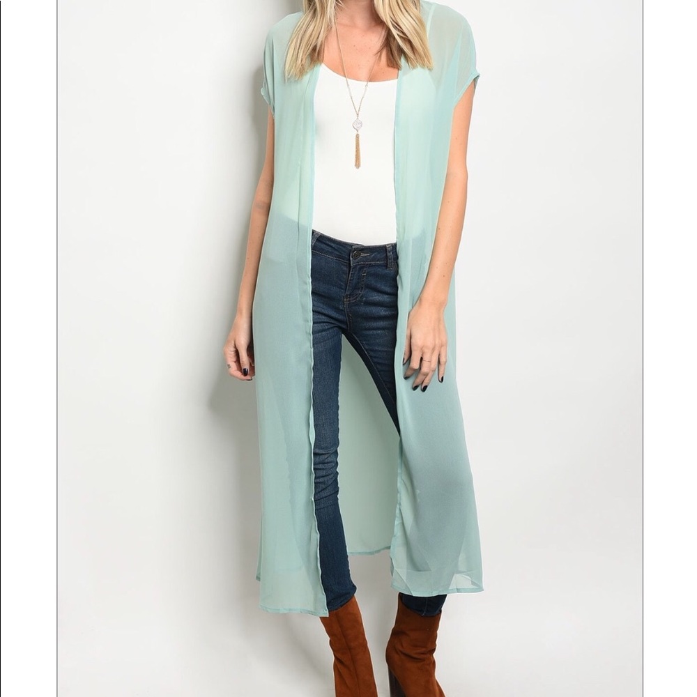 Sheer Mint Kimono Cardigan