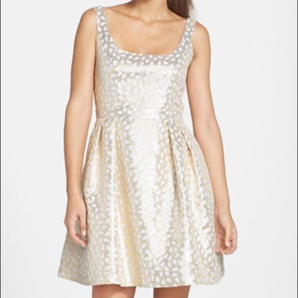 NWT: Shoshanna Gold & Cream Dress