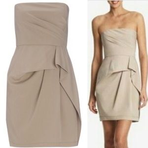 BCBGMaxazria Grace Nude Dress with pockets