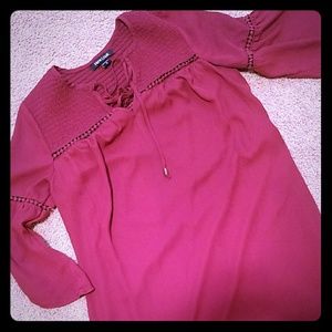 Burgundy colored tunic dress