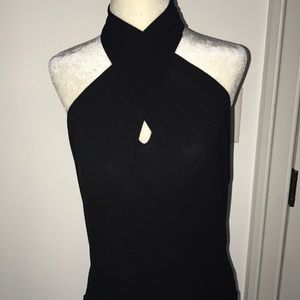 Black Donna Karan Halter Body Suit