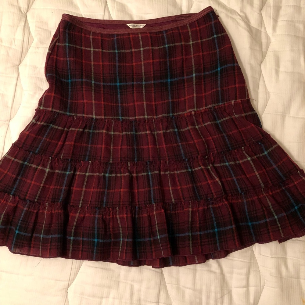 Plaid, “tartan”, tiered skirt