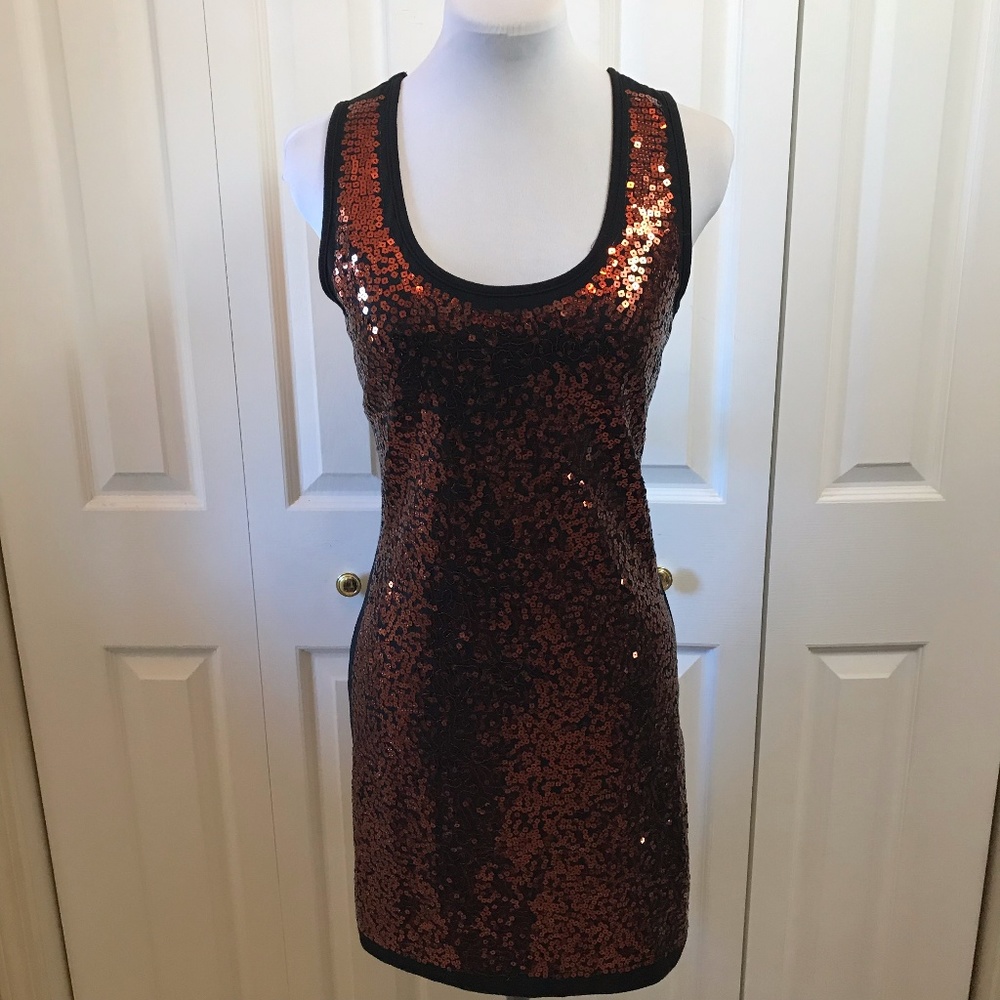 Prestige Bronze Sequin Bodycon Dress NWT XL Jrs