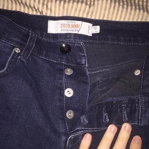 Topman Stretch Skinny Dark Wash Jeans