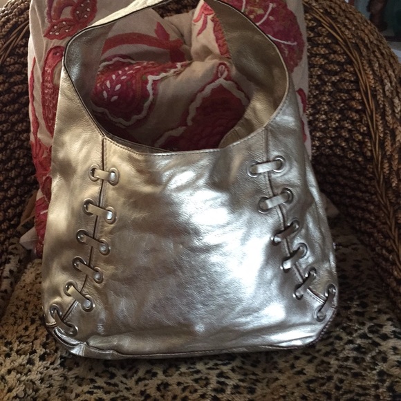 Michael Kors Gold Metallic Hobo Bag - Picture 2 of 8