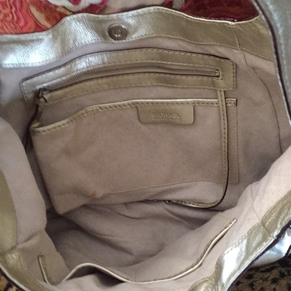 Michael Kors Gold Metallic Hobo Bag - Picture 4 of 8