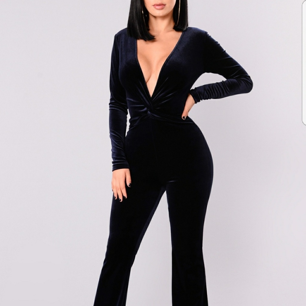 Sexy Navy Velvet Jumper