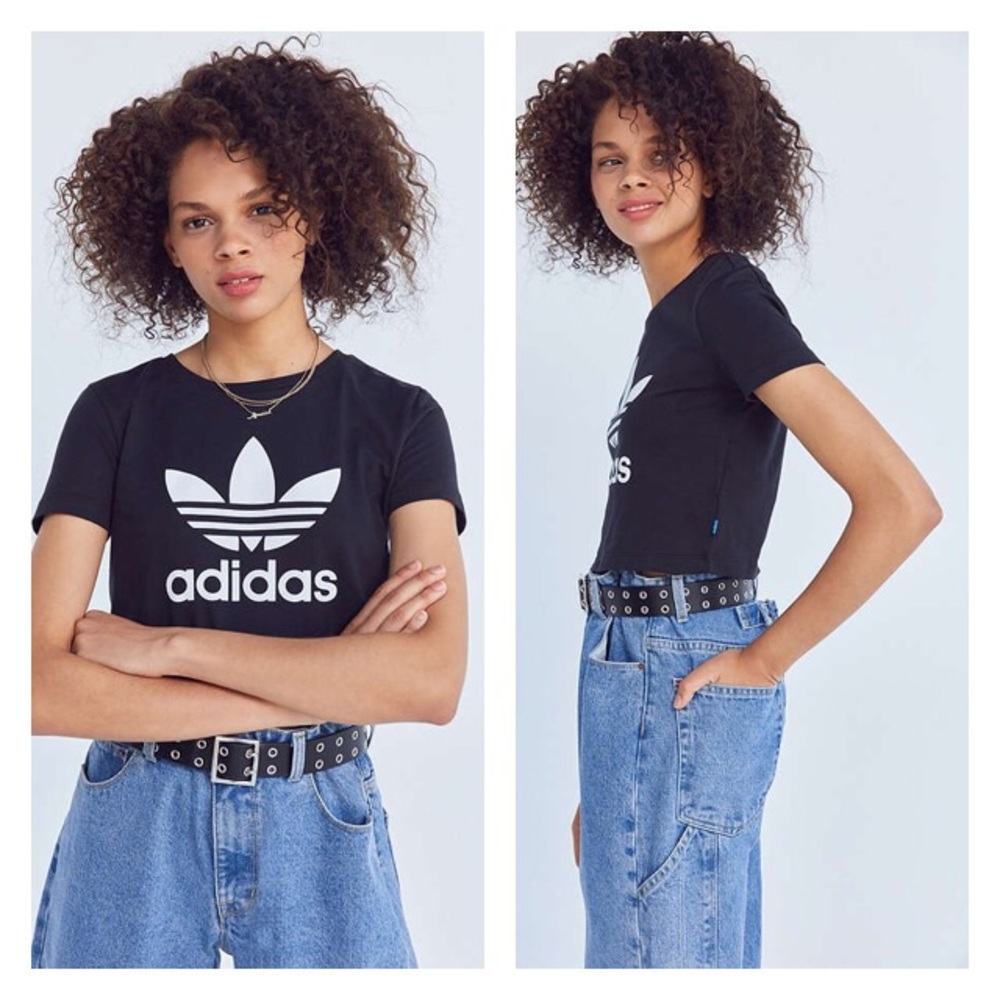 NWT Adidas Originals  Trefoil Cropped Tee - Picture 2 of 8