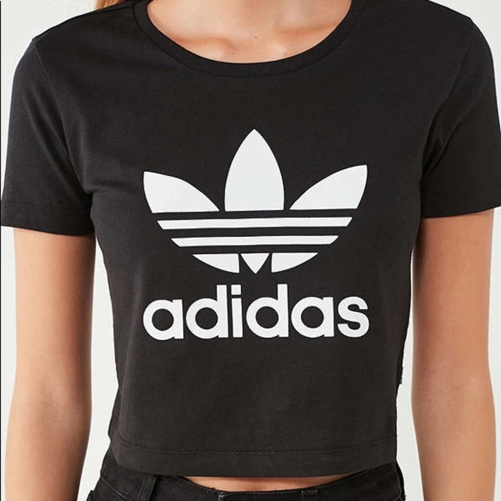 NWT Adidas Originals  Trefoil Cropped Tee - Picture 4 of 8
