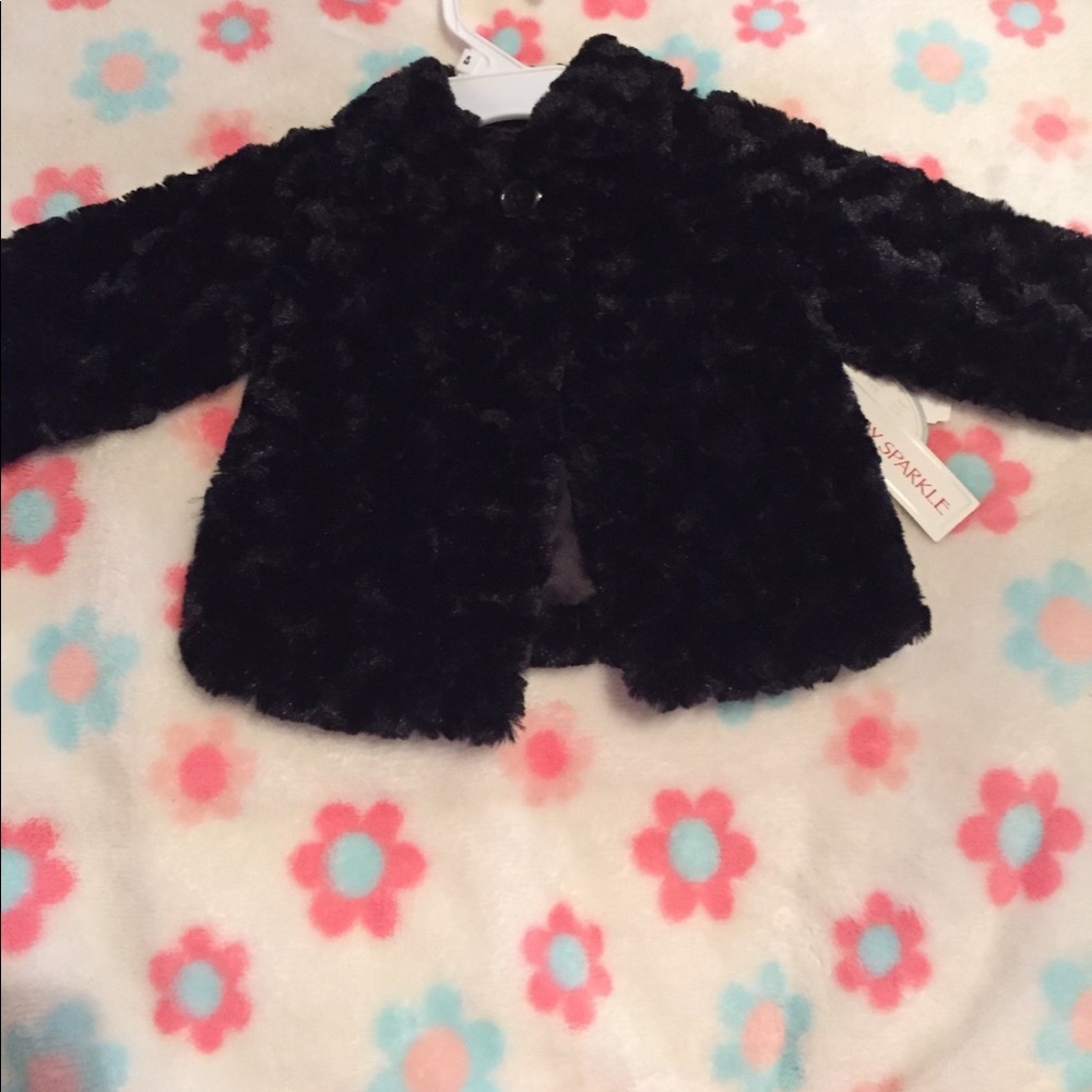 Infant girl Faux fur-black
