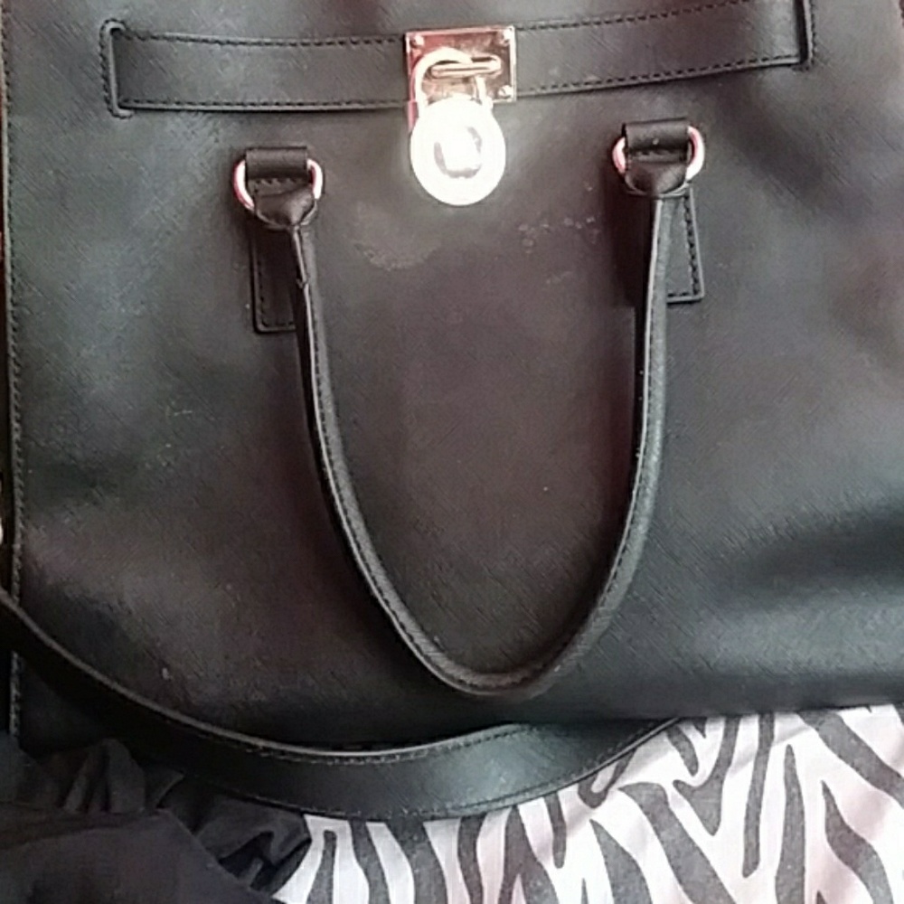 Michael Kors black leather handbag