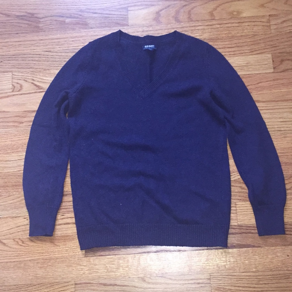 Old Navy Navy Blue V-Neck Sweater