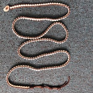 Leather and Pearl Bead Chan Luu Bracelet