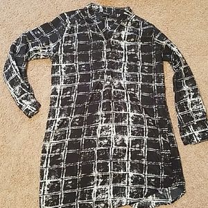 Window pane plaid shirt dress/tunic